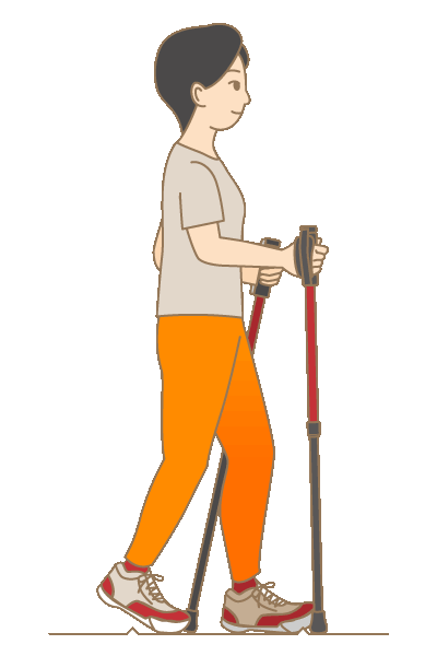 2本杖の歩き方アニメーション