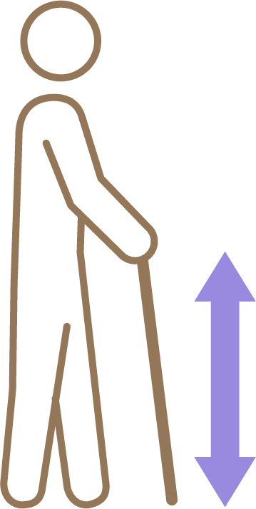 正しい杖の長さの図