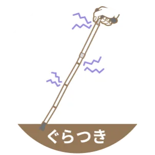 杖のぐらつき