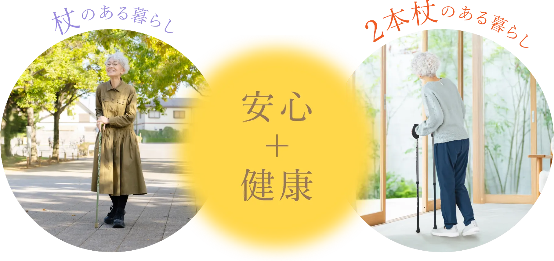 杖と2本杖のある暮らし 高齢者におすすめのウォーキングポール